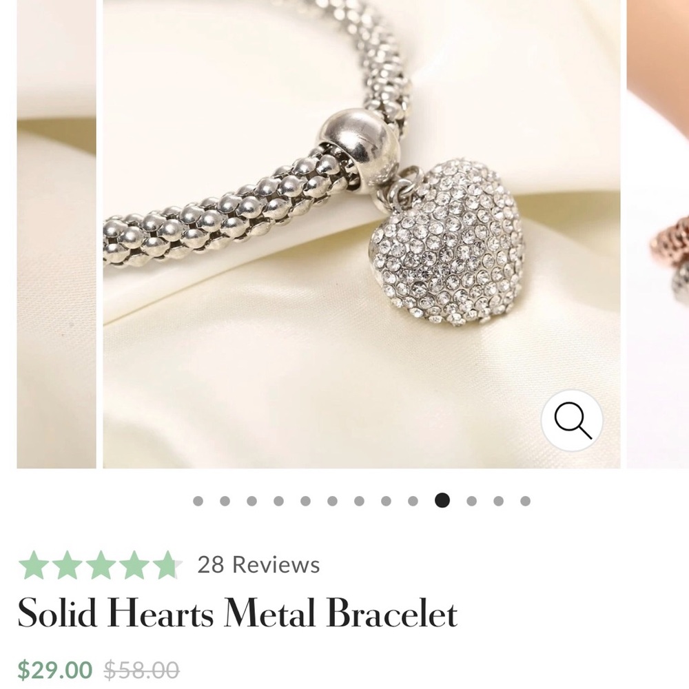 💝NWOT Mint & Lily Rhinestone Heart Bracelet - Picture 8 of 16